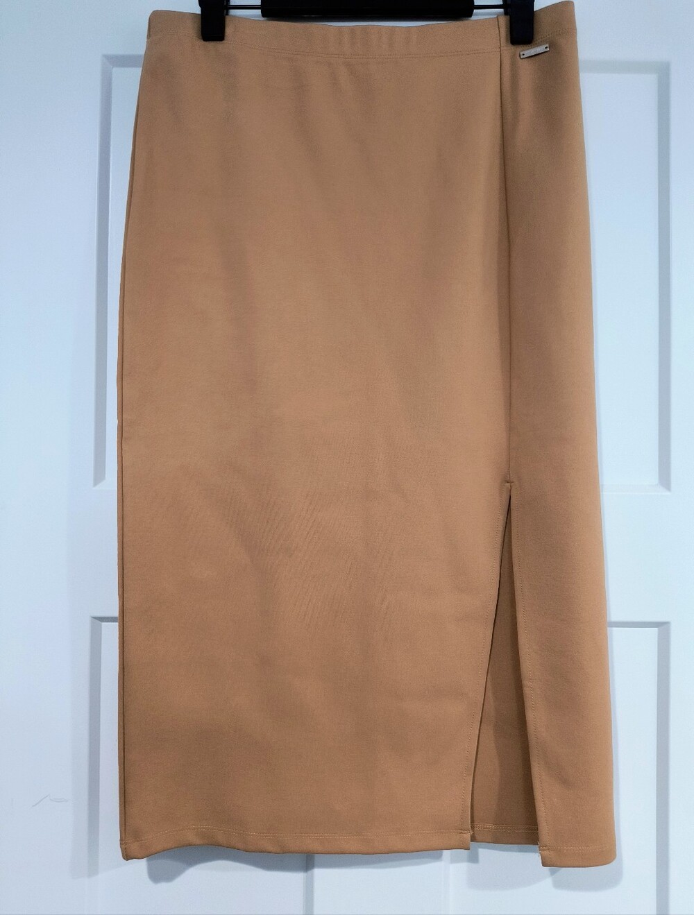 Tahari Camel Pencil Skirt with Side Slit